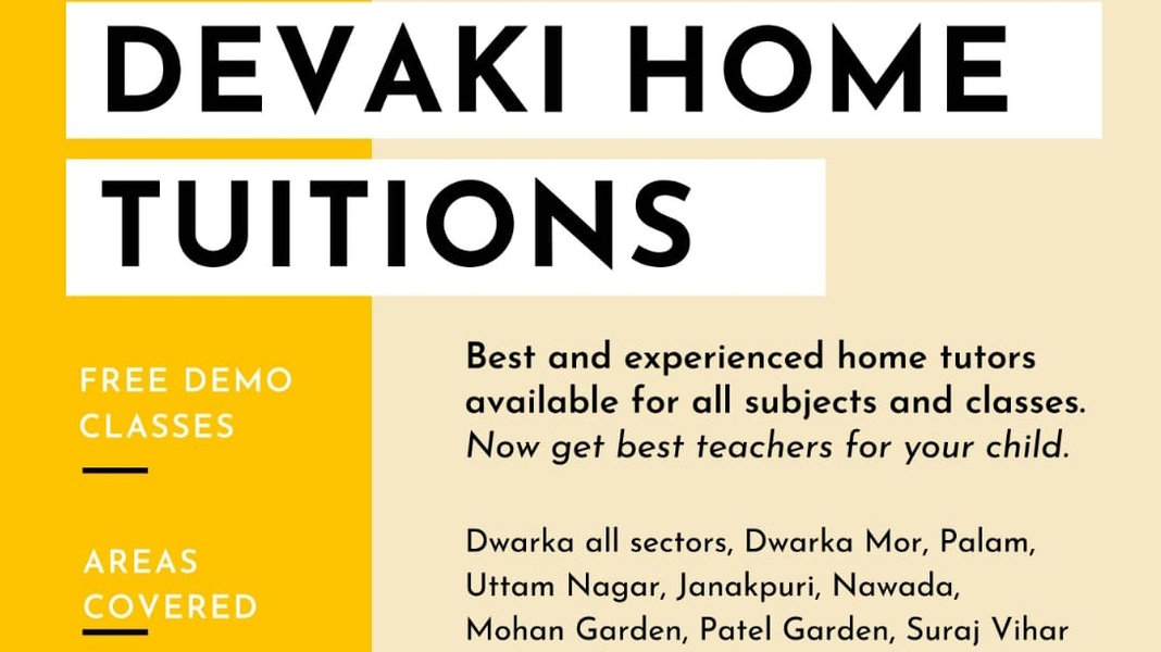 Cover photo of Devaki Home Tuition | Best Home Tutor Dwarka | Personal Tutor Maths Science Physics Chemistry English Accounts Hindi Computer